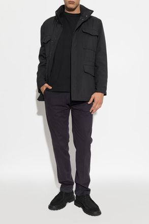 Brioni Cotton Trousers, Mens, Navy Blue