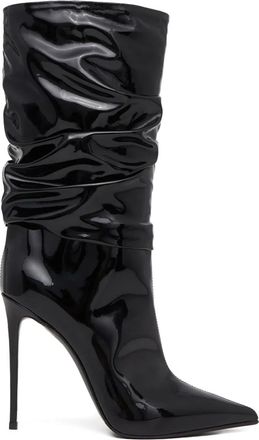 Le Silla 120mm ruched high-shine boots - women - Fabric/Leather/Leather - 41 - Black