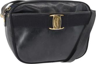 Ferragamo Pre-owned Cross Body Bags, female, Blue, Size: ONE SIZE Pre-owned Leather Cross Body Bag