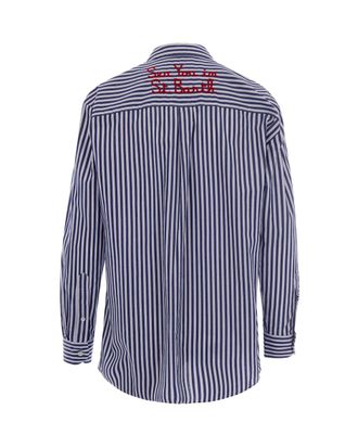 MC2 Saint Barth Womens Shirt Brigitte Blue Stripes Cotton