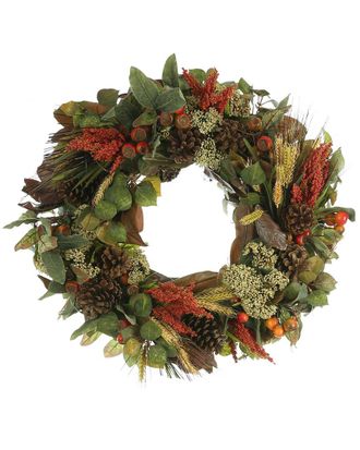 Creative Displays Inc. 26In Wreath Decorated With Queen Annes Lace, Heather And Berries