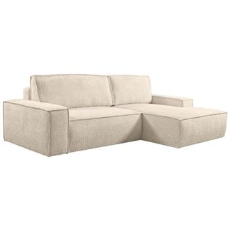 Vente-Unique Vente-unique - Divano letto angolare in Tessuto bouclette Beige - Angolo a destra - amelia di pascal morabito