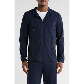 90 Degree by Reflex Warp Fleece Zip Hoodie in True Navy at Nordstrom Rack, Size Xx-Large