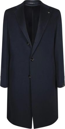 Tagliatore Lange jas met twee knopen - Heren - Mantel - Blauw - 3XL - Kasjmier - Jassen