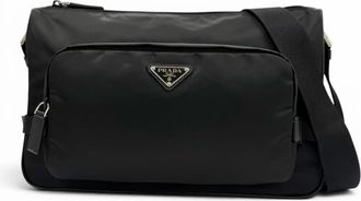 Prada Black Nylon Leather Shoulder Bag (Pre-Owned)