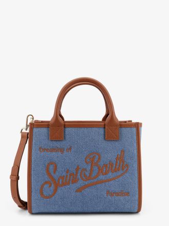 MC2 Saint Barth Borsa a tracolla Vanity bag Midi in denim con logo ricamato frontale - MC2 SAINT BARTH - gender_Woman