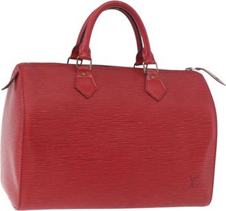 Louis Vuitton Speedy Epi Leather Red Leather Handbag (Pre-Owned)
