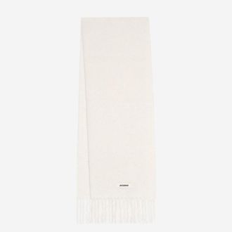 Jacquemus Off White Embroidered Logo Scarf