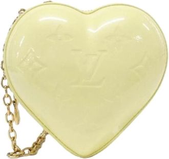 Louis Vuitton Pre-owned Enamel Leather Mini Pouch - Dames - Vintage Mini Tas - Geel - ONE Size - Leer - Vintage