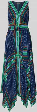 Lauren Ralph Lauren Tailliertes Freizeitkleid mit Allover-Muster Modell VROSCHBEE in Blau, Gr&ouml;&szlig;e 34