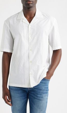 BOSS C-Lars Relaxed Fit Camp Shirt in White at Nordstrom, Size Xx-Large