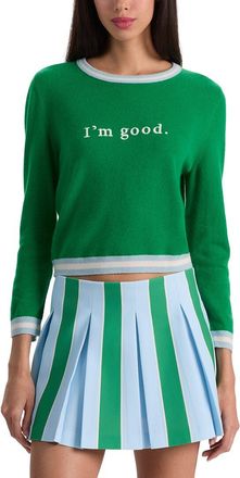 Alice & Olivia Alice + Olivia Carolann Cashmere-Blend Shrunken Pullover