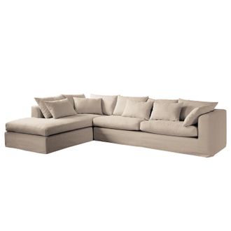 Maison Belfort home24 Maison Belfort Ecksofa Breves Beige Flachgewebe 299x90x213 cm
