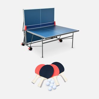 Sweeek Mesa De Ping Pong Plegable Para Interior Con 4 Raquetas Y 6 Pelotas, 274cm