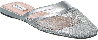 Alaia Alaia Infradito Fishnet Mesh & Leather Mule