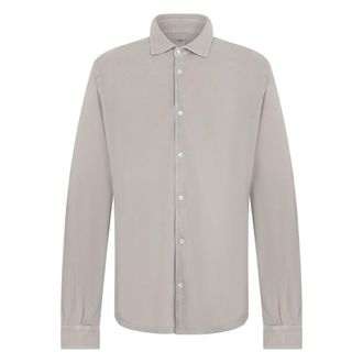 Fedeli Shirt met lange mouwen - Heren - Casual Overhemden - Grijs - 5XL - Katoen - Overhemden
