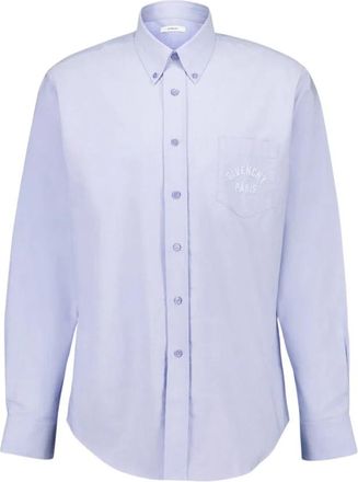 Givenchy Oxford Katoenen Overhemd - Heren - Zakelijke Overhemden - Blauw - L - Katoen - Overhemden