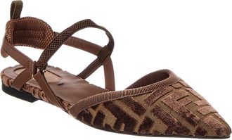 Fendi Fendi Colibri Lite Ff Jacquard Velvet Flat
