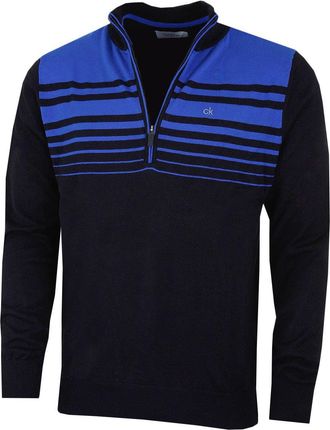Calvin Klein Mens Rapid 1/2 Zip Sweater - Blk/Roy - L