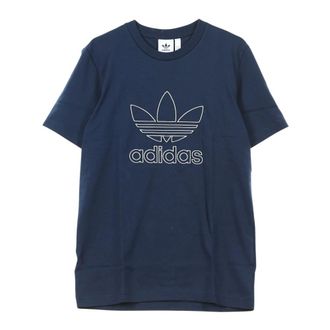 adidas Outline Tee - Heren - Sportshirts - Blauw - L - Fitness