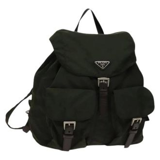Prada Pre-owned Backpacks, female, Green, Size: ONE SIZE Pre-owned Nylon Backpack