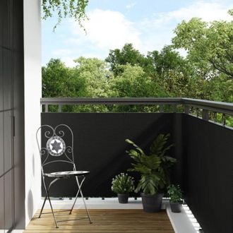 vidaXL Toldo Para Balc&oacute;n Rat&aacute;n Sint&eacute;tico Negro 500x80 Cm Vidaxl