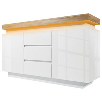 Urban Meuble Aparador blanco brillante con iluminaci&oacute;n LED