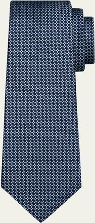Kiton Mens Abstract Woven Silk Sevenfold Tie