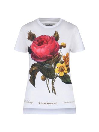 Vivienne Westwood White Floral Print Cotton T-Shirt