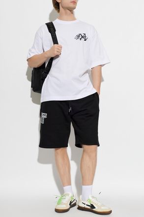 Off-white T-shirt With Embroidered Logo, Mens, White