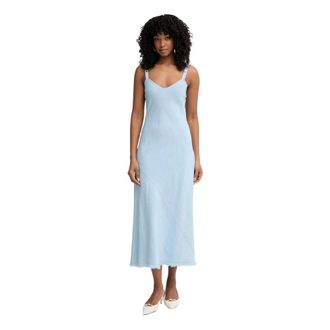 Pinko Pinko - Maxi Jurk - Dames - Jurken - Blauw - Maat: XS Linnen