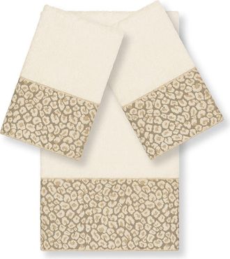Linum Home Textiles Spots 3-Piece Embellished Towel - Cream at Nordstrom Rack