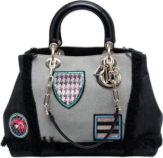 Dior Pre-owned Dior Denim Patch D Light Satchel 01-RU-1124