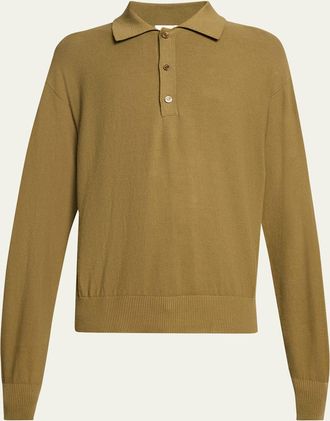 Saint Laurent Mens Cotton Knit Polo Sweater