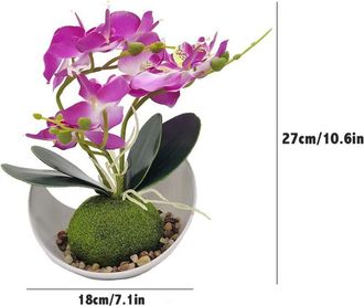 OEM Flores Artificiales De Orqu&iacute;dea Con Maceta De Pl&aacute;stico Blanca, Flores Falsas De Phalaenopsis Con Maceta, Flores Artificiales Para Decoraci&oacute;n Del Hogar