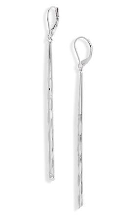 Nordstrom Twisted Bar Linear Earrings in Silver at Nordstrom