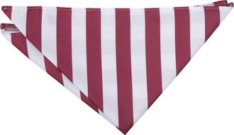 DQT Men Classic Stripe Patterned Business Party Handkerchief Pocket Square - Burgundy & White