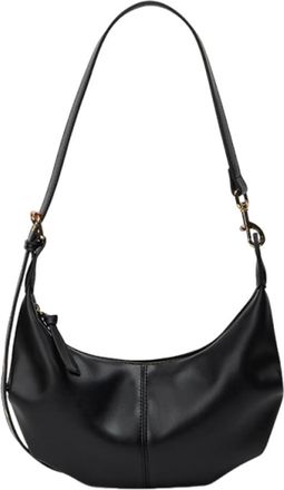 Generic PU Leather Crossbody Bag Trendy Crescent Bag Dumpling Bag for Women (Black)
