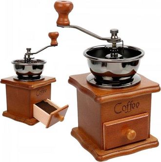 No Brand Molinillo De Caf&eacute; Marr&oacute;n Retro Manual De Madera Con Manivela, Port&aacute;til, Dise&ntilde;o Antiguo, Para Espresso, Granos De Caf&eacute;, Acero Inoxidable