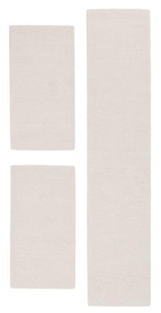 THEKO Alfombra de lana tejida a mano estilo bereber color blanco 70x620 cm