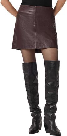 AllSaints Renai Leather Miniskirt in Oxblood Red at Nordstrom, Size 10 Us