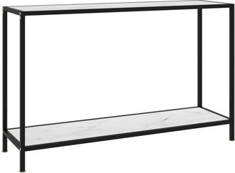 Les Tendances Tavolo Consolle Bianco 120x35x75 cm in Vetro Temperato