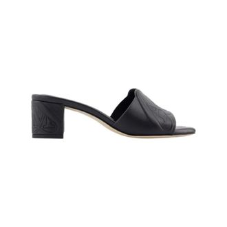 Alexander McQueen Leather sandals - Dames - Muiltjes - Zwart - 36 EU - Leer - Schoenen