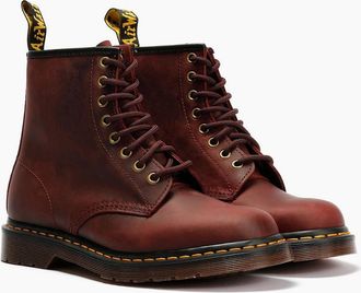Dr. Martens Womens Dr. Martens 1460 Crazy Horse Leather Cherry Red Boots - Size: UK 9.5 / eu 44 / us 10.5