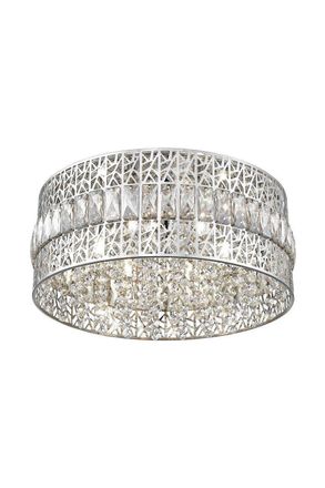 Netlighting Contemporary Ceiling 6 Light Chrome Crystal