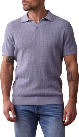 The Normal Brand Robles Textured Knit Polo in Faded Denim at Nordstrom, Size X-Large R