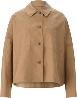 Max Mara Oversized overhemd-jas - Dames - Zomerjassen - Bruin - XL - Katoen - Jassen