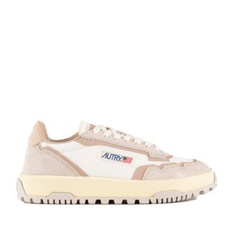 Autry Wildpace Low Sneakers In Mesh And Suede Color Whisper White And Sand