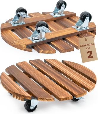OEM Soporte Para Plantas Con Ruedas, Juego De 2 Bandejas Rodantes De 30,5 Cm, Soporte Con Ruedas Giratorias Y Con Bloqueo, Capacidad De 100 Kg, Para Uso I