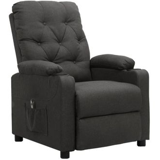 vidaXL Vidaxl - Sill&oacute;n Reclinable El&eacute;ctrico De Tela Gris Oscuro